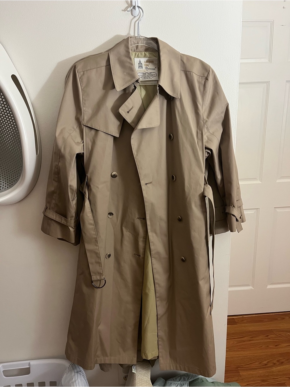 London Fog Tan Double-Breasted Trench Coat